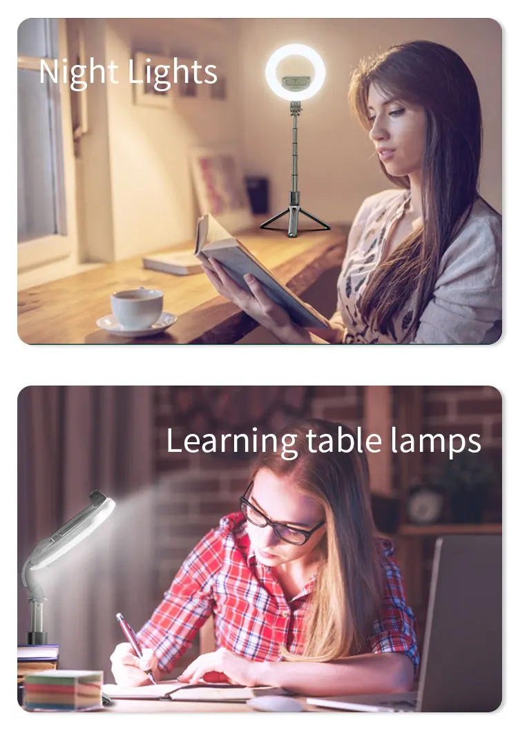 L07 900Mm Integrated Foldable Selfie Stick Led Makeup Selfie Ring Light With Tripod Stand Phone Holder