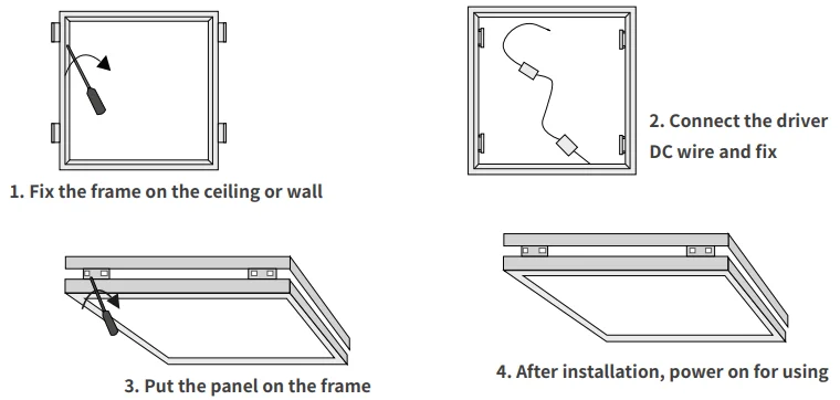 How do you install LED flat panel lights?