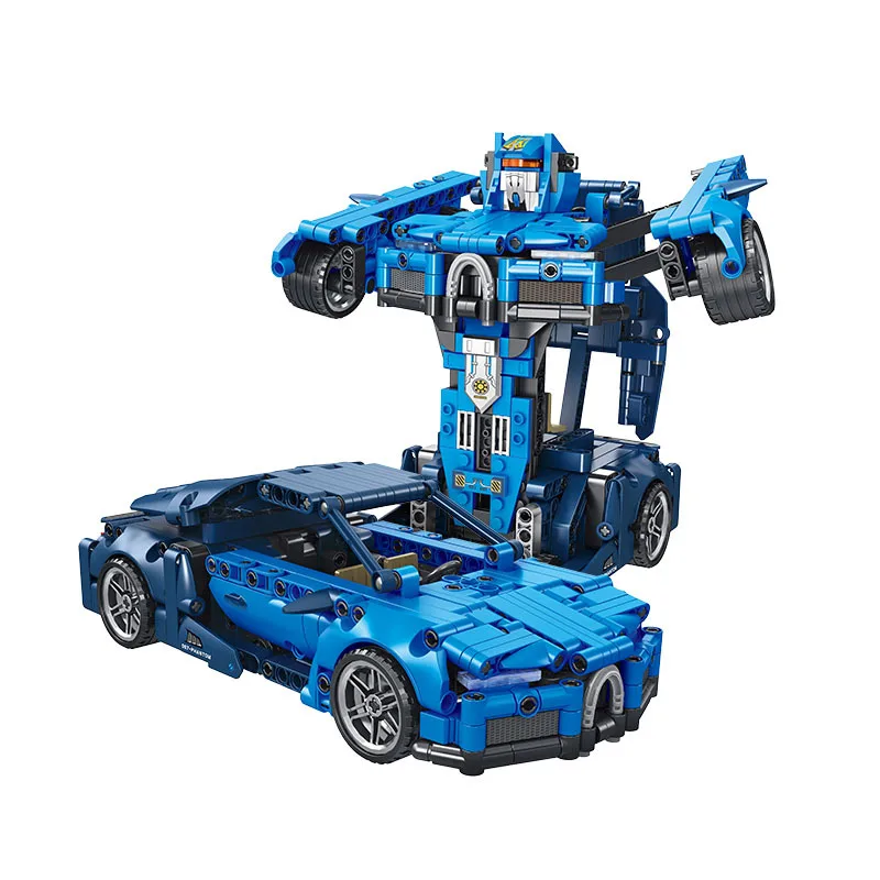 Educational puzzle deformation car kids robor block toy plastic assembly giant construction toys antique brick building