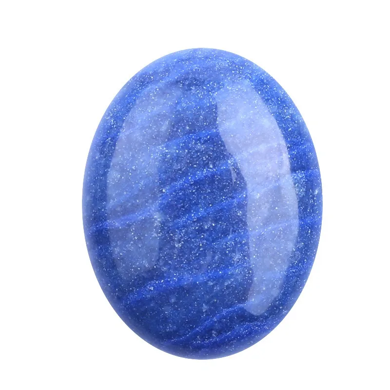 Oval Shape Assorted Colors 2.1 Inches 60MM Crystal Gemstone  Large Soap Stone, Palm Stone