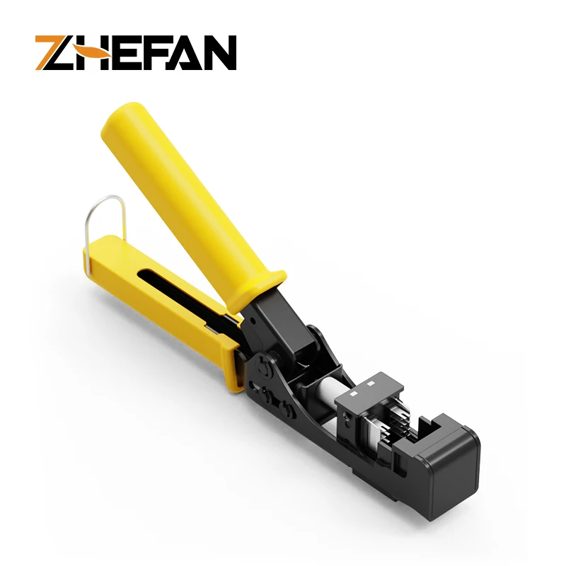 ZHEFAN 90 Degree Rj45 Keystone Jack Crimping Terminal Hand Tools With Ergonomic Handle