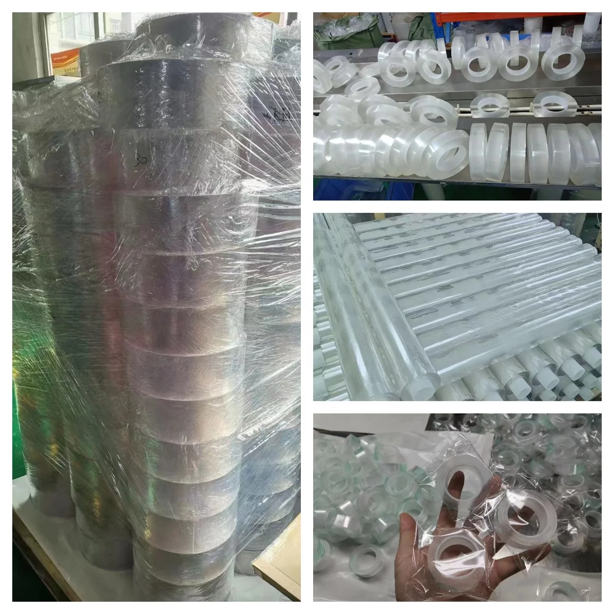 Customized Size PU Gel Sheet Die Cutting Self Adhesive Sticky Pads Double Sided Sticky Dots