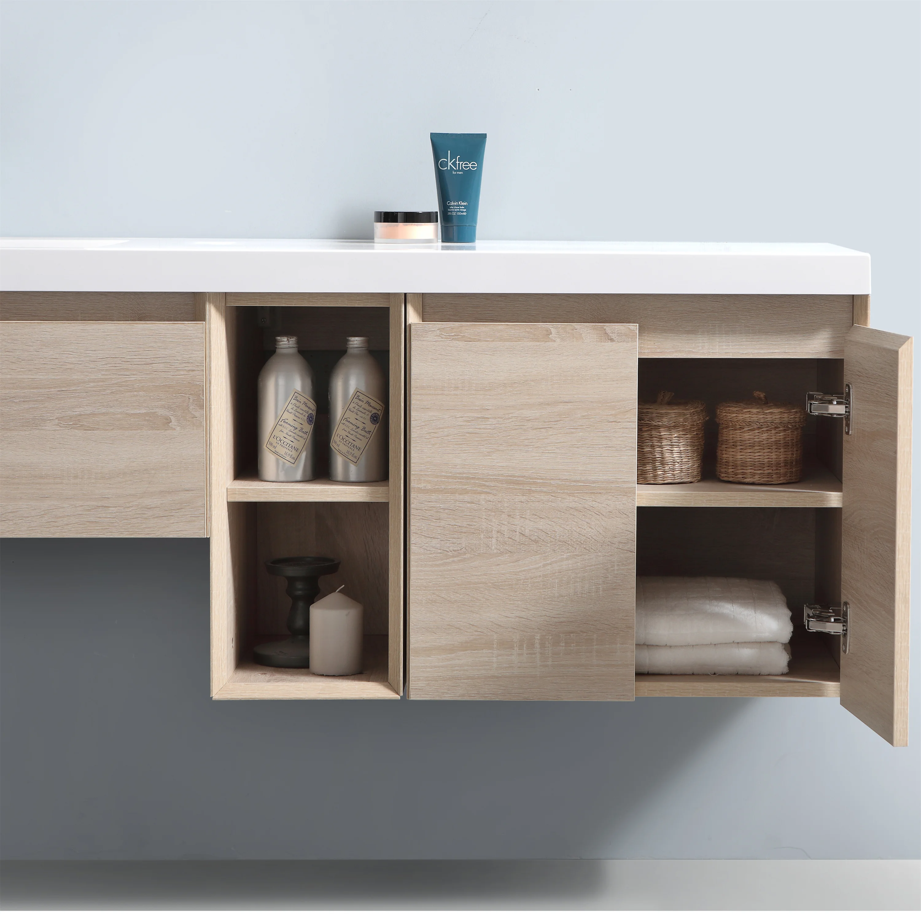  Customized Design Bathroom Cabinet With Mirror Modern with Integrated