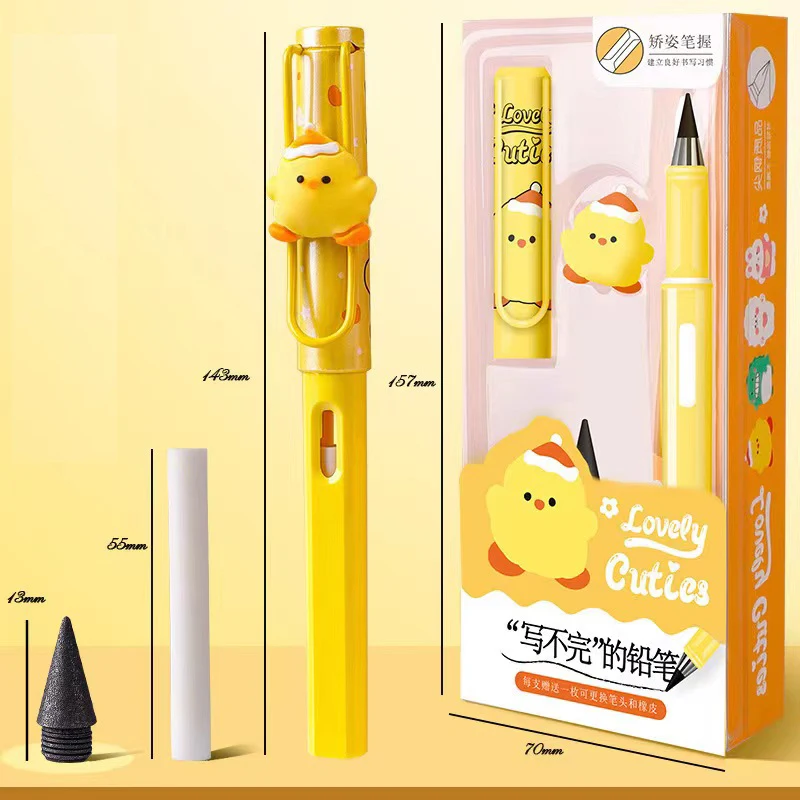 Unlimited Writing Pencil Cute Cartoon No Ink Eternal Pencils Kids Art Sketch Painting Tools Novelty School Supplies Stationery