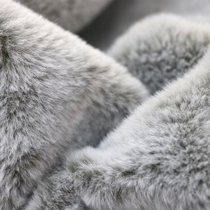 2426 America Plush Artificial Rabbit Fluffy Customized Polyester Rabbit Fabric Long Pile Knitted Soft Faux Fur for Bean Bag