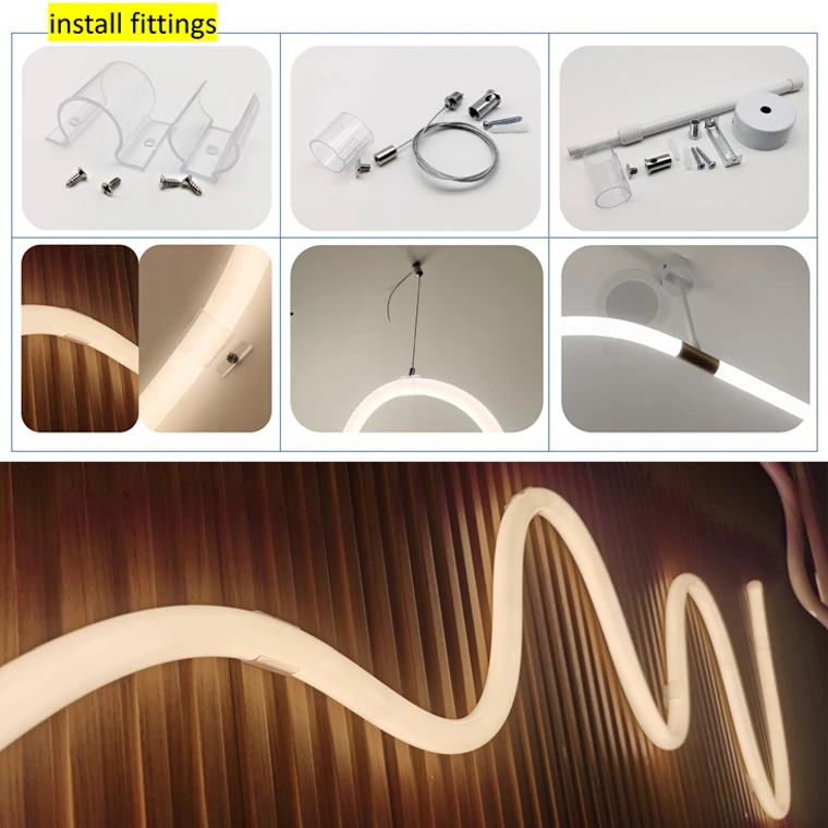 Factory 24v D25mm 3mn 5m Roll RGB White Color 360 Degree Round Tube Neon Light