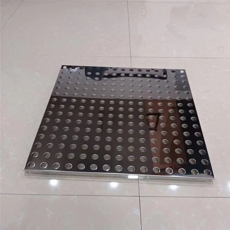 600x600 Stainless Steel Ceiling Panel mirror 304 Perforated Clip In Ceiling