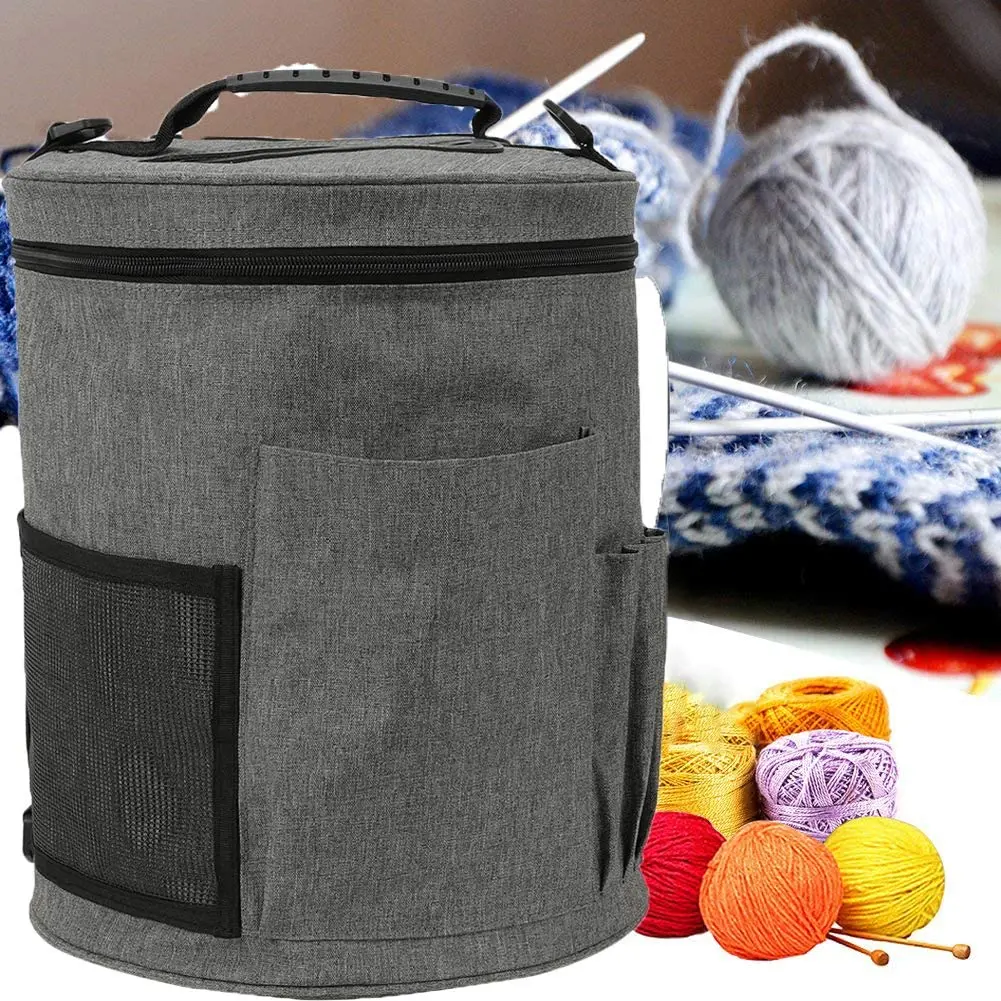 Yarn Bag Organiser on Wheels Rolling Knitting Bag with Trolley  Crochet Hooks Knitting Needles and Supplies