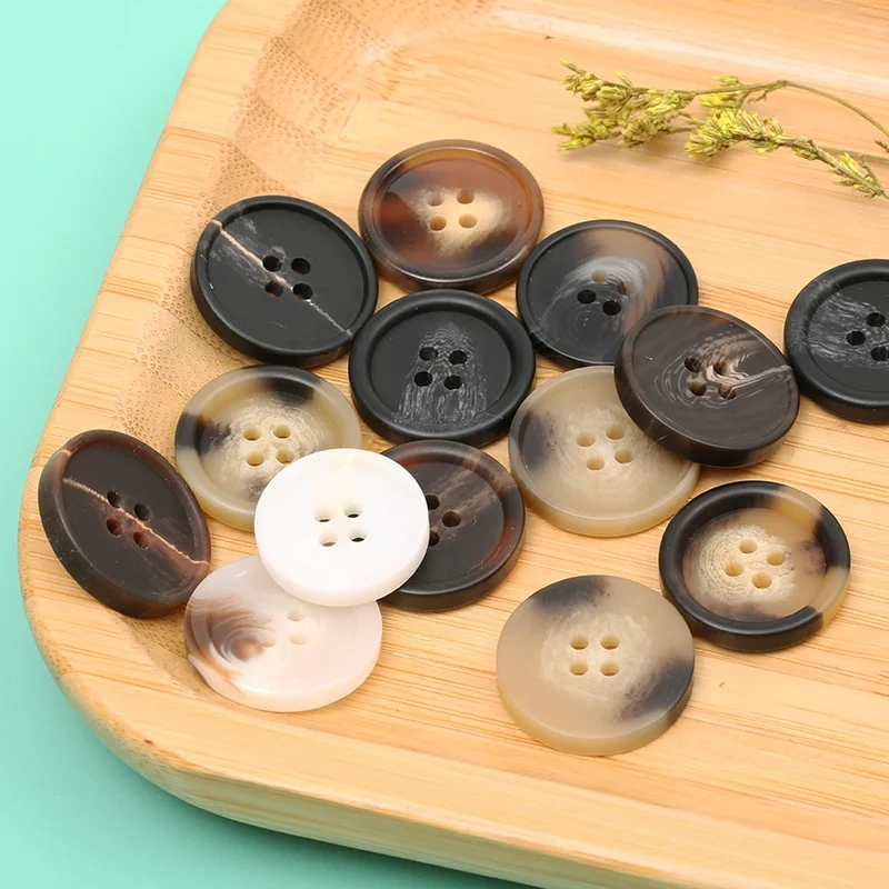 wholesale round 4 hole custom polyester resin button oekotex  cheap buttons polyester buttons for clothing