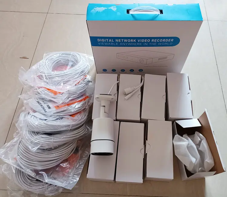 Jianvision 5MP 8-Channel IP Bullet Camera System for Home and Office Surveillance