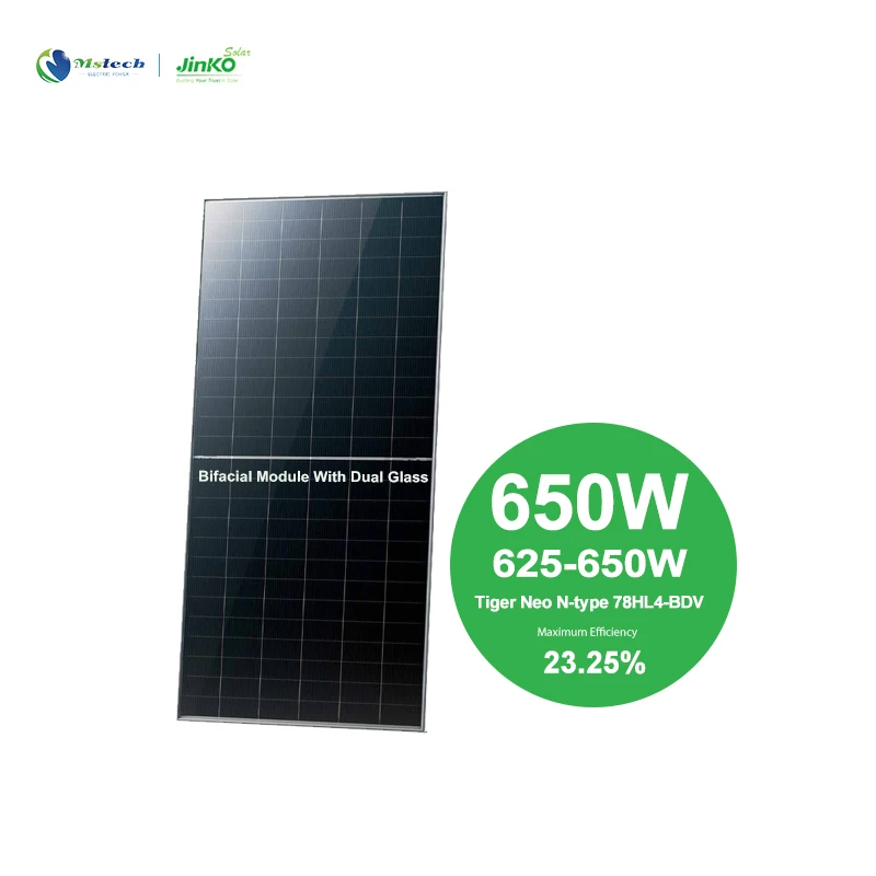 Jinko Solar 625W 630W Pannelli Solari 635W 640W 645W 650W Bifacial Module Solar Panels With Dual Glass