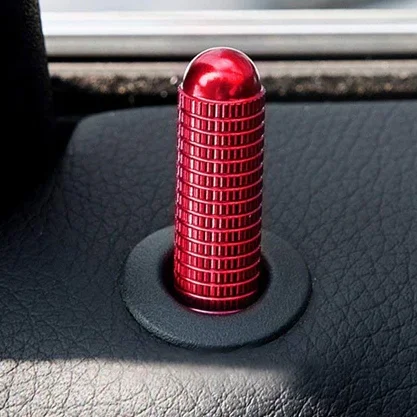 JDMotorsport88 4pcs Red Aluminum Bolt-On Door Lock Knobs For Mercedes Benz C E S GLC GLE Class W205 W213 X205 W166