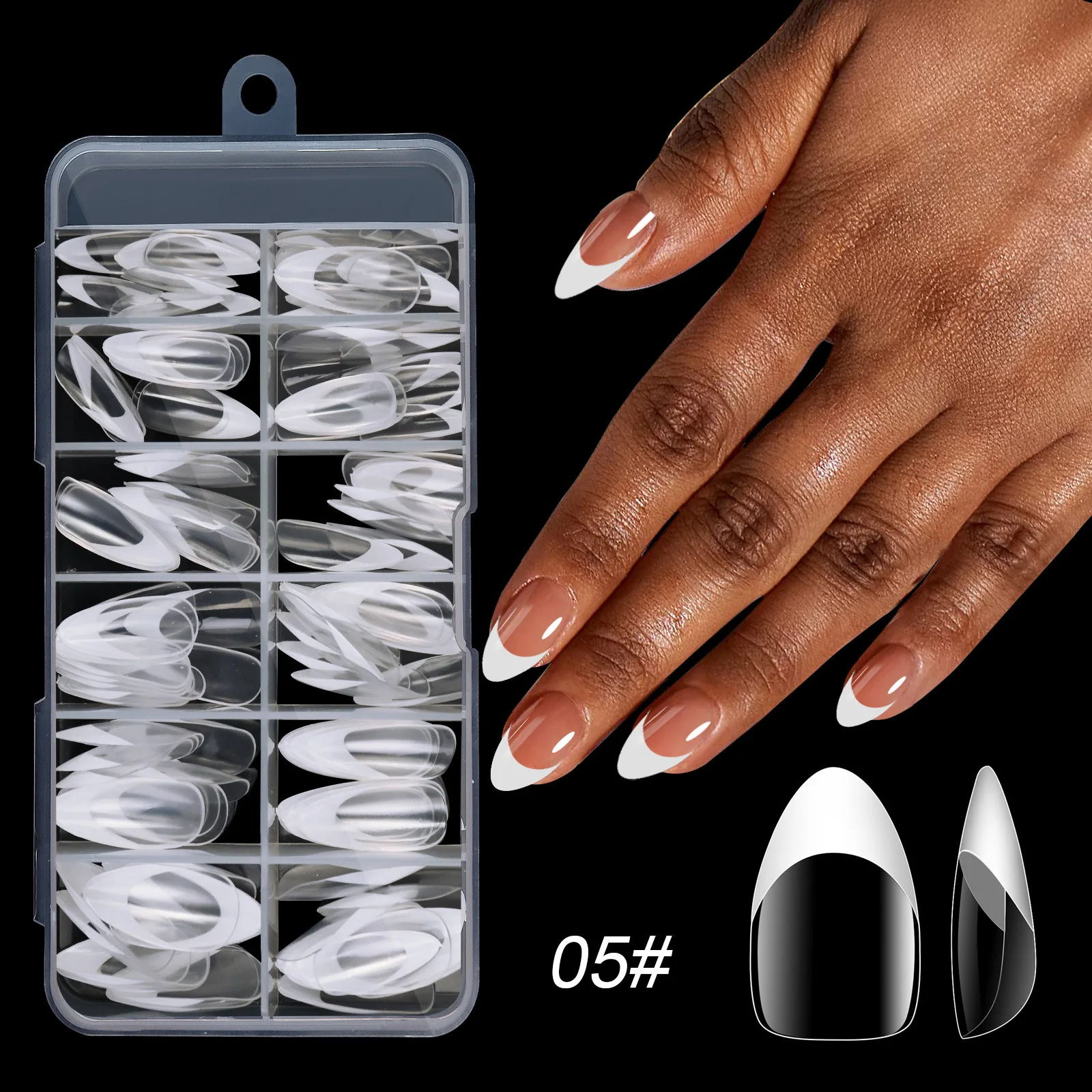120PCS/box Multi-Colored Medium-Length Ballet Pointed False Nails - European Style, Detachable for Easy Wear and Style