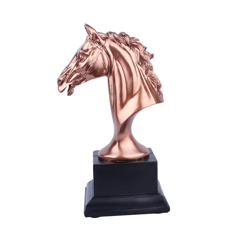 Popular Design Home Decoration Modern Design Art Craft Table Size Resin Horse Head