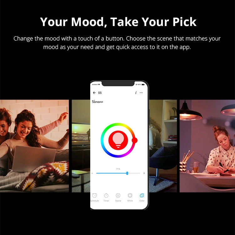 Sonoff B02-B-A60 WiFi Dimmer Smart LED Light Bulb for Alexa Google Assistant