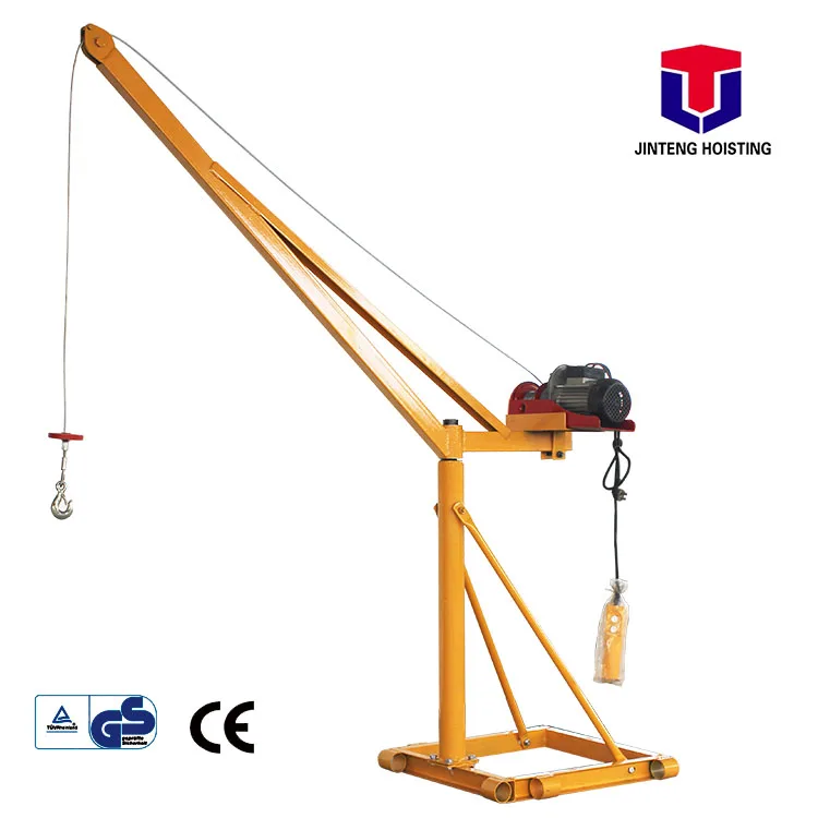 Мини-кран Davit Jinteng 100 кг 12-25 м наружный торговый кран подъемник двигателя для подъема пищи 220 В