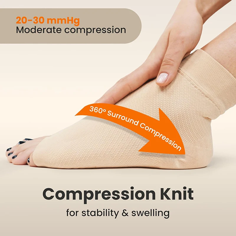 Nylon Swelling Feet Sleeve Ankle Foot Brace Splint Wrap Support Compression Ankle Braces Socks Open Toe Compression Socks