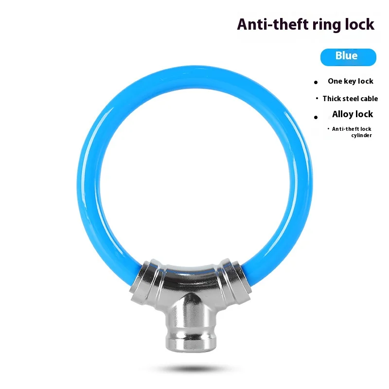 Colorful Anti-Theft Mini Zinc Alloy Bicycle Ring Lock Portable Safe U-Style U-Lock for MTB Mountain Bikes Made Silicone Cable