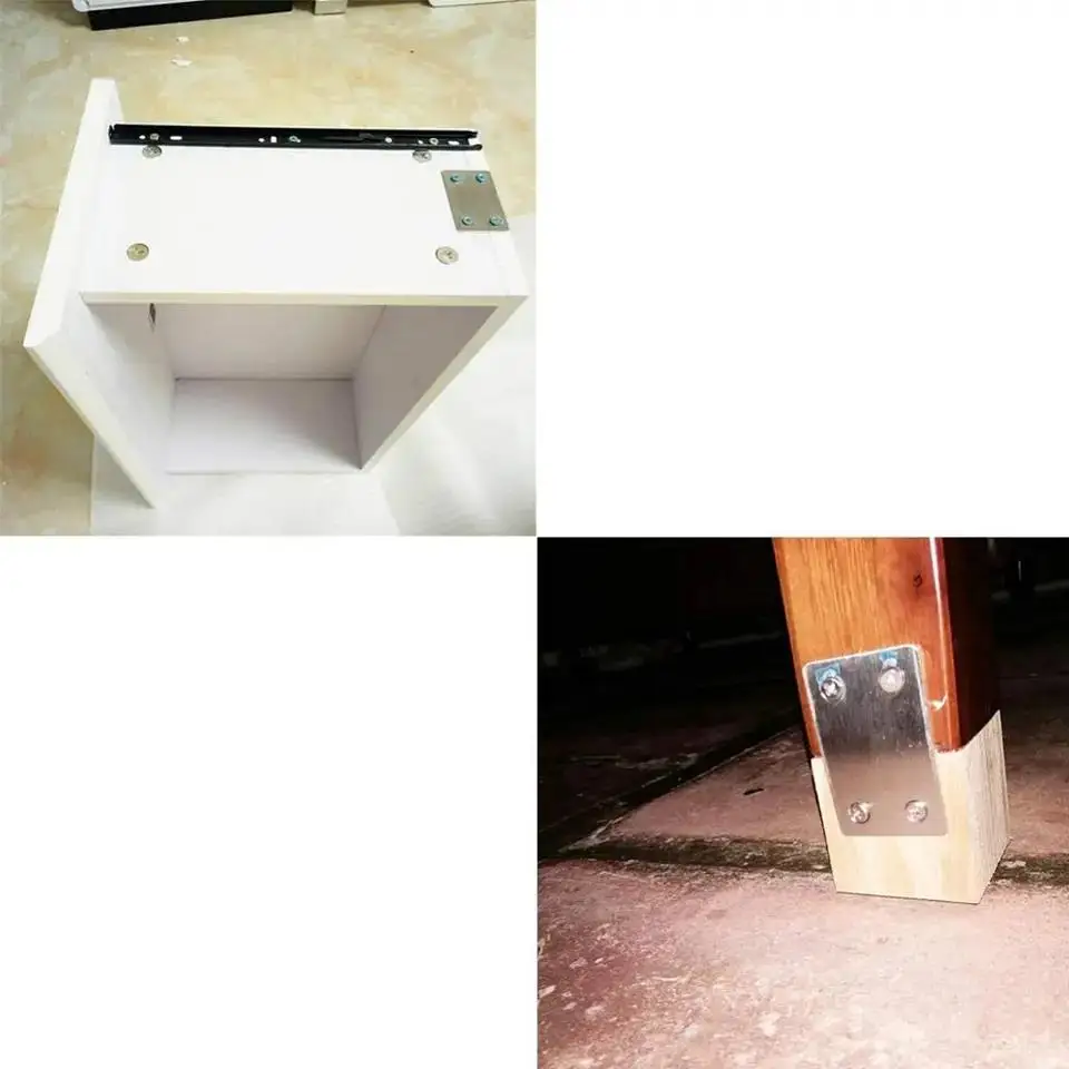 Heavy Duty Adjustable Stainless Steel 4X4 Flat L Shaped 90 Degree Metal Post Mounting Corner Angle 300MM Mending Plate