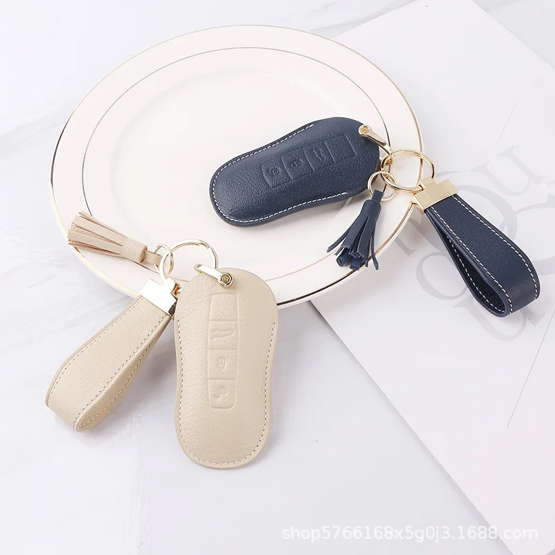Hot Selling New Leather Car Key Cover For Porsche Panamera Cayenne 958 Macan 718 911 Boxster Cayman Car-styling Car Key Case