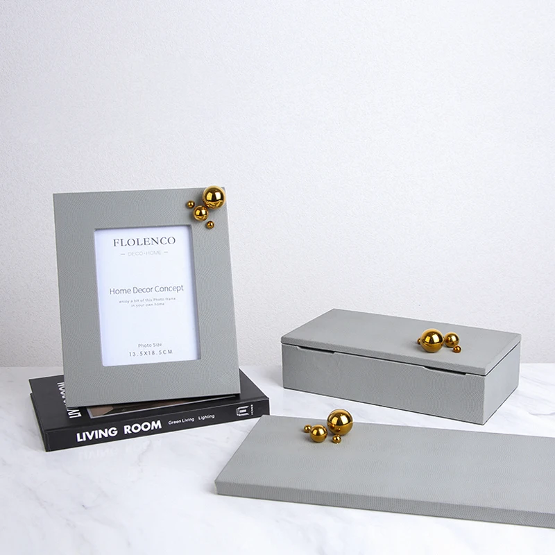 Exquisite Modern Table Decoration Rectangle Wooden Black/Gray Serving Tray