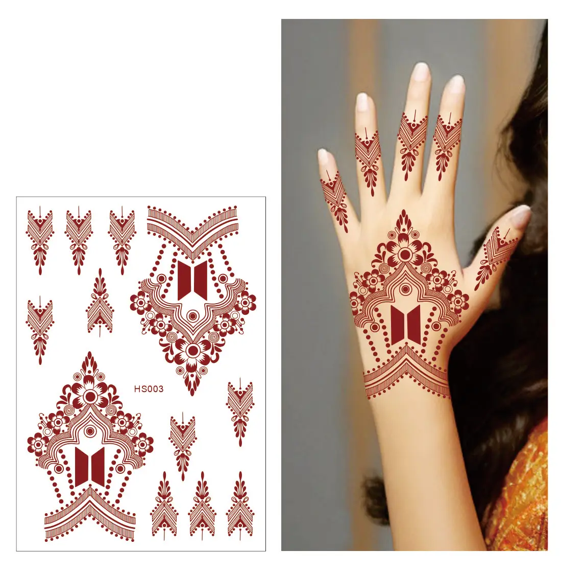Henna Tattoo Stickers Hands And Feet Henna Tattoo Stickers Temporary Custom Henna Tattoo Sticker