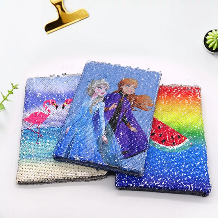 
Hot Sell Writing Student Diary Hardcover Notebook Journal Cartoon Sequin Notebook 