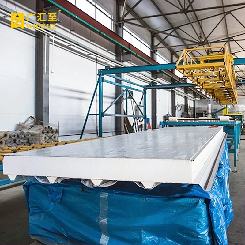 Low cost roofing materials prefabricated sound heat insulated metal rock wool sandwich panel