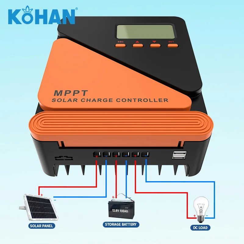 Smart lifepo4 lithium battery 12v 24v 30a 40a mppt solar charge controller