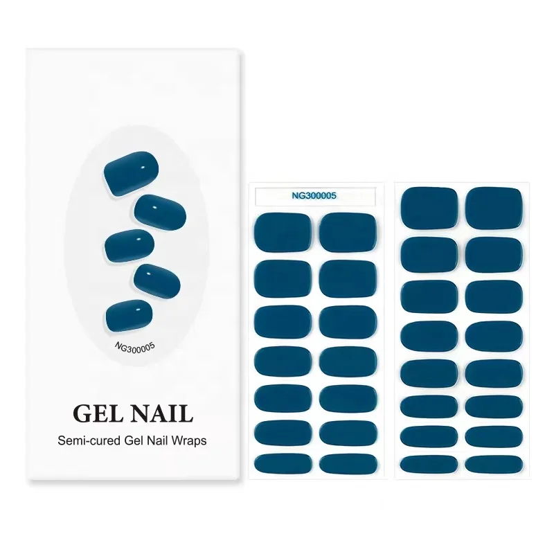 UV Gel Nail Polish Stickers Semi Cured Sticker Space Blue Gel Nail Sticker