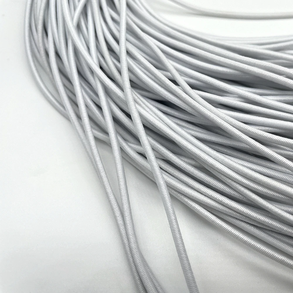 Customized Stretch Round String for Masks Hats Craft Making Elastic barbed cord with metal ends