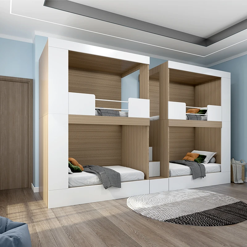 New hotel and hostel 2 layer levels and 2 tiers sleeping pod triple bunk bed capsule bed for hostels bedroom