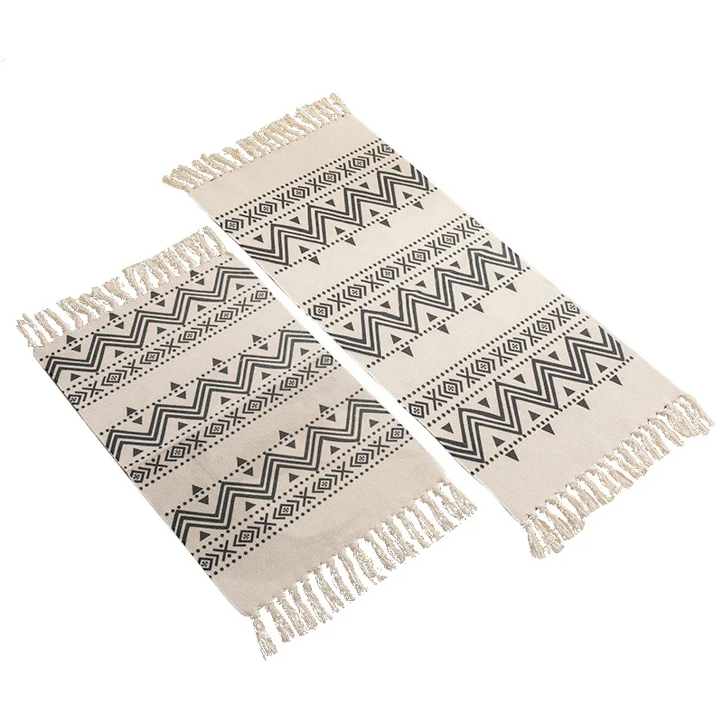 Геометрический Коврик с кисточками ручная работа хлопковый коврик принтом маленький полиэфирный внутренний декоративный