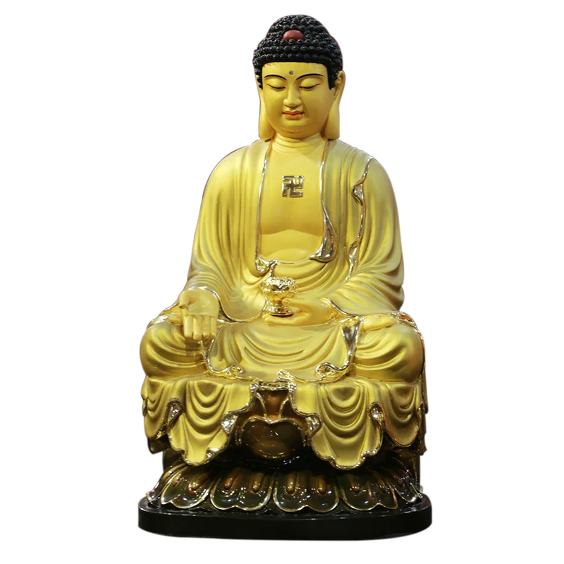 Bronze Gilt Amitabha Buddha Statue Buddha Sakyamuni Rulai Buddha Statue