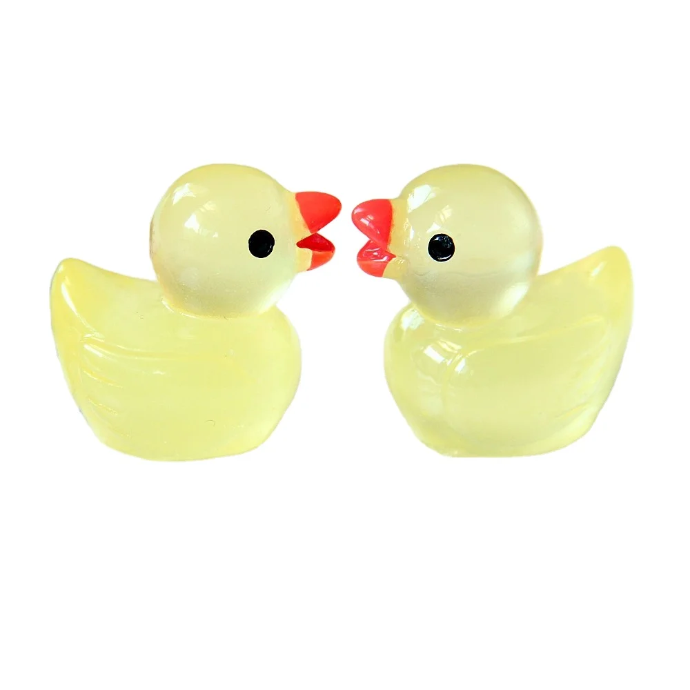 New Arrival Miniature Christmas Personalized Ornaments Luminous Glow in the Dark Resin Mini Duck Decoration Ornaments