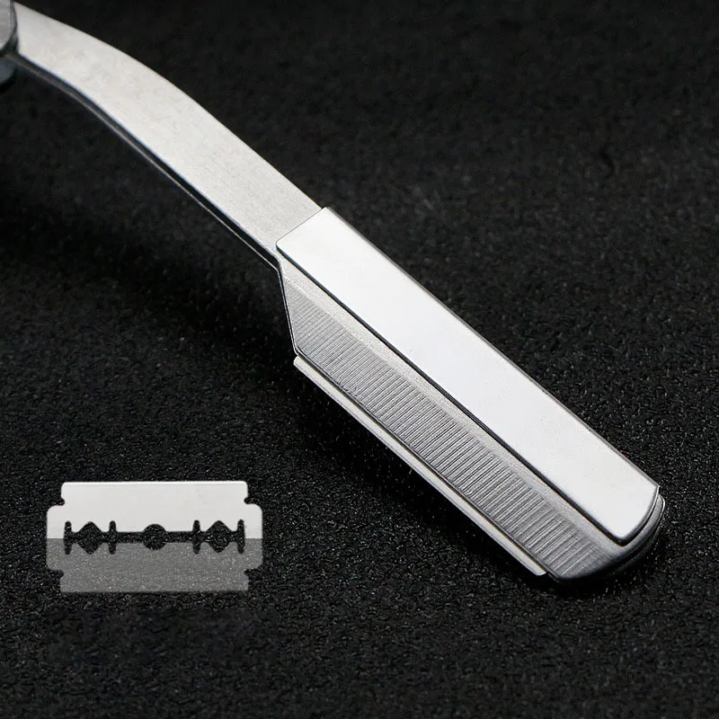 wholesale Supplies Old-Style Beard Cutting Folding Knife Shaving Razor  Holder Straight Stripe Razor Mens Caring Barber Razor