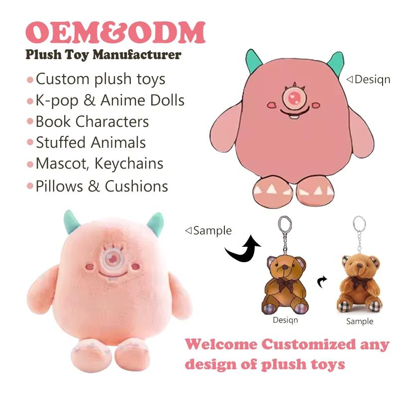 Factory Direct sales Free Make samples New design Custom plush doll toys Custom plush stuffed animals Make kids Gift Festival