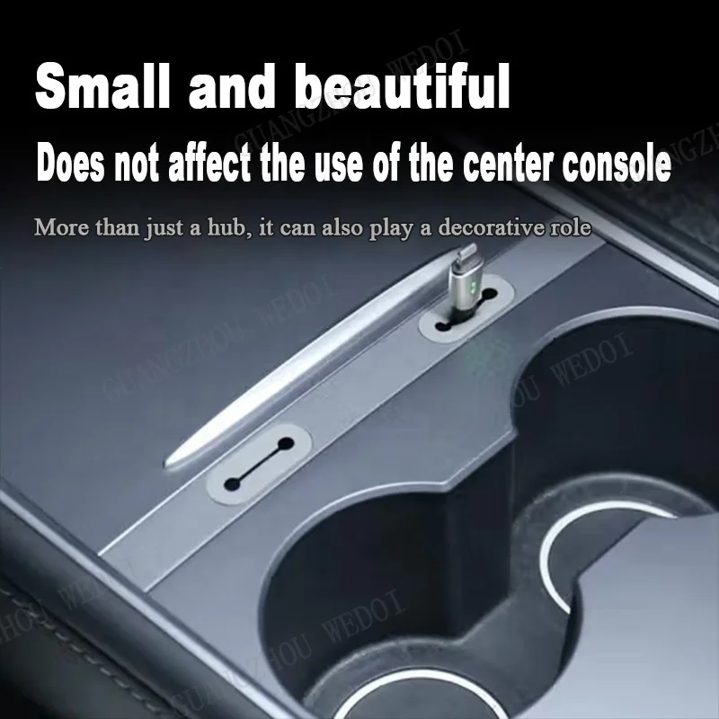Central control hub expansion dock modification accessories car USB HUB expansion dock Suitable for Tesla model 3 2024 kit