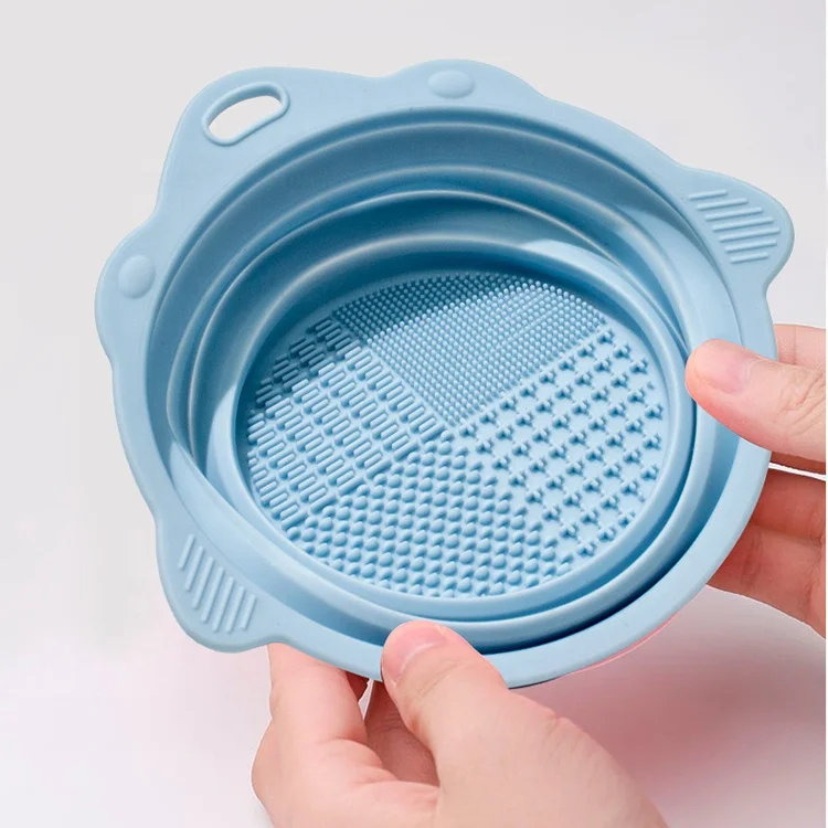 Foldable Makeup Brush Cleaner Silicone Brush Cleaning Mat Cosmetic Brush Cleaner Washing Tool