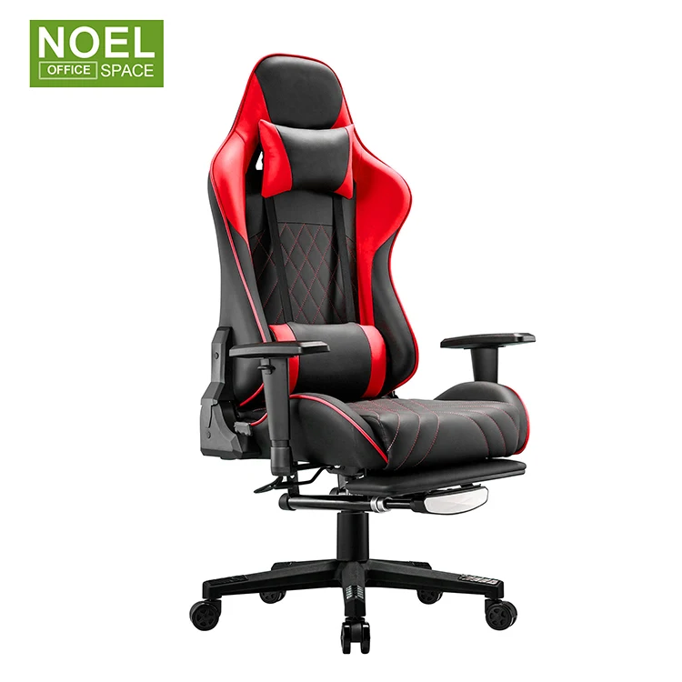 
High back swivel whole special gaming chair, PU back and seat with high density foam inside, headrest with pillo 