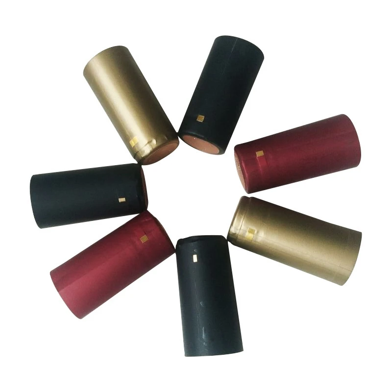 Plastic Printed Design Tear-off Strip Seal Red Wine Bottle 30mm Pvc Heat Shrinkable Capsules