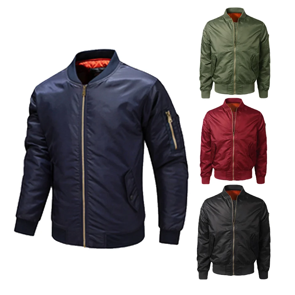 Autumn Winter Trending New Arrivals Couples MA1 Bomber Jacket Sport Leisure Stand Collar Pilot Baseball Windbreaker