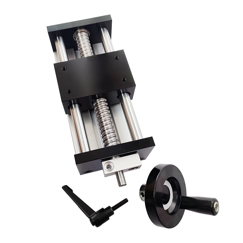 80 широкий двойной оптический шариковый винтовой поперечный модуль линейная направляющая скользящий стол ручное управление Точная подвижная Блокировка