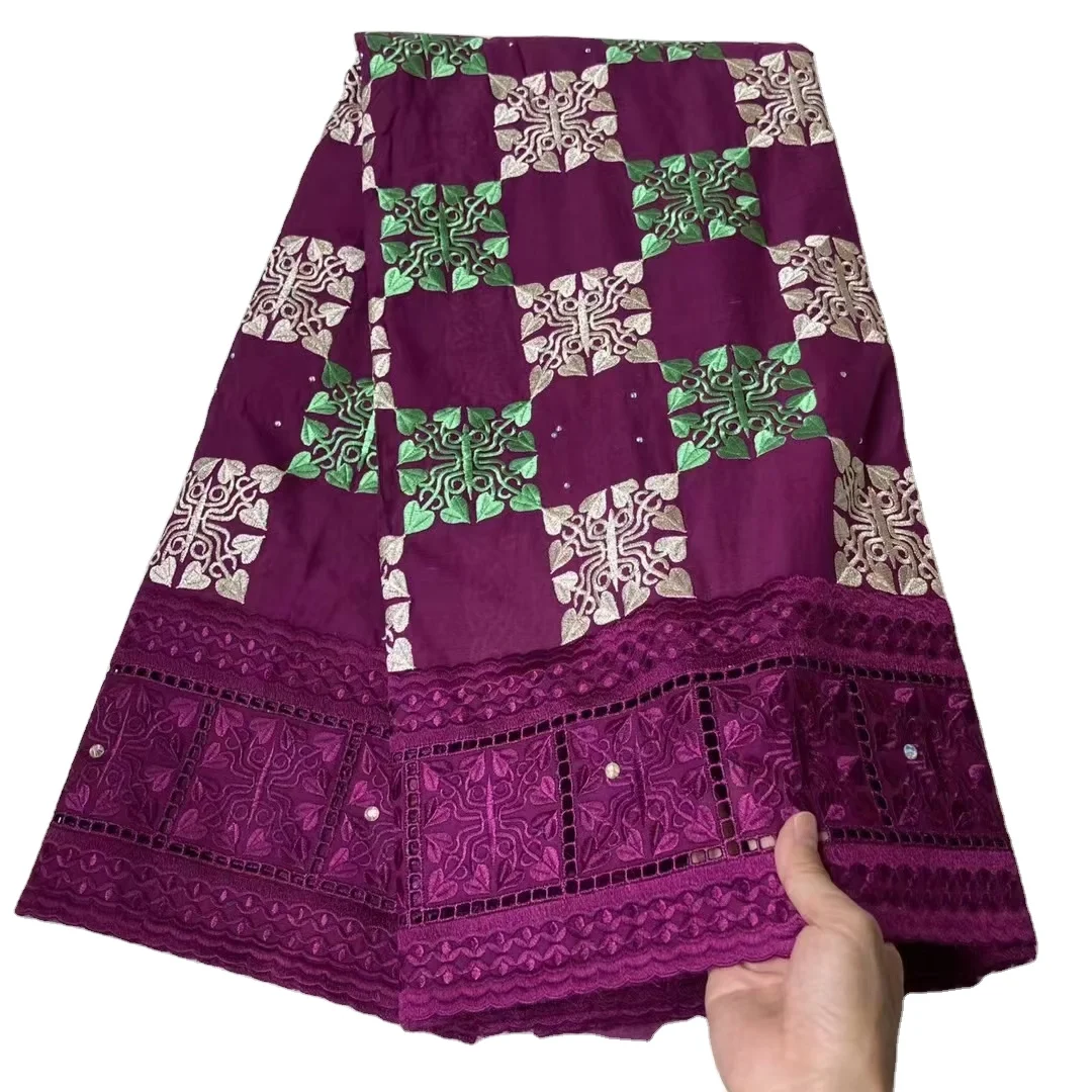 Good Quality 100% Cotton African 6 Yards Clothes Embroidery Lace Wax Print Fabrics