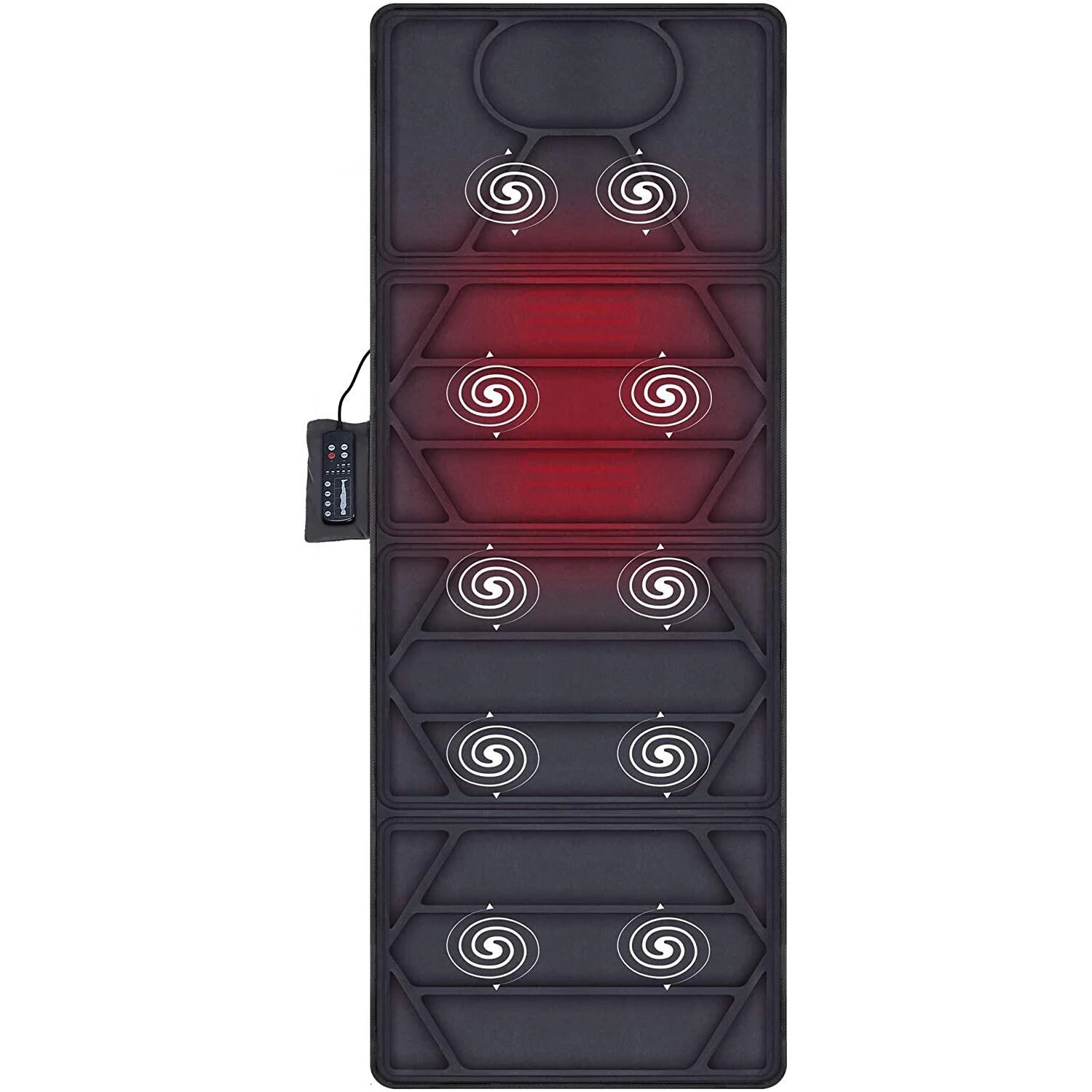 Full Body 10 Vibration Motors & 2 Therapy Heating Electric 16 Engine Vibration Massage Mattress Relief Expert Back With Controls