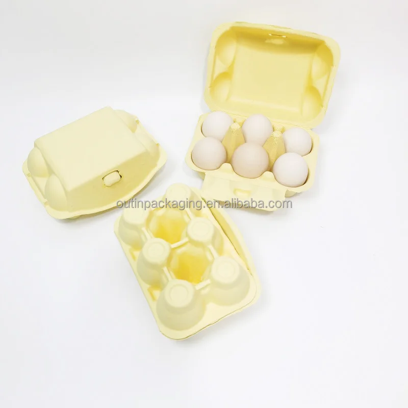 Recycled Custom Logo Paper Packaging Pulp 6 Empty Colorful Egg Boxes Tray Cartons Wholesale Egg Trays Packing Material Rectangle