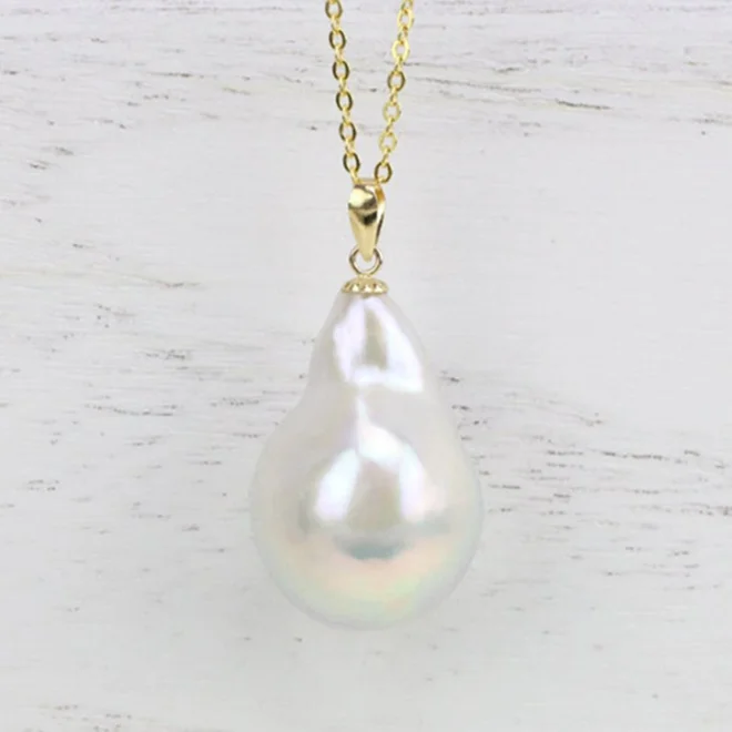 FEIRUN 13-14 мм большой барочный Модный женский Рождественский кулон из стерлингового серебра с натуральным культивированным пресноводным