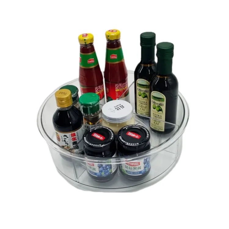New Hot Items Clear Turntable 2 Tier Lazy Susan Turntable Spice Rack Organizer Rotating