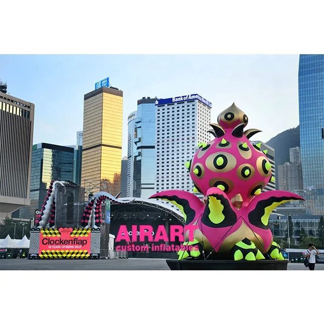 Giant outdoor building decorating inflatable flower balloon with light for festival display (1600574533908)