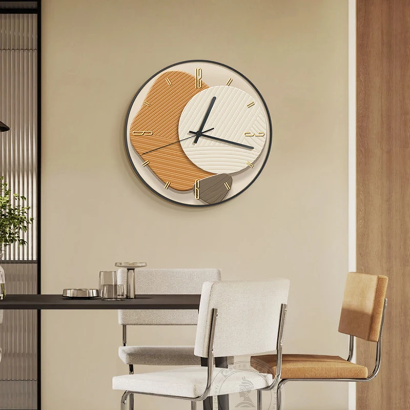 Modern Minimalism Living room Clock Hanging Wabi-sabi Design Restaurant Creative Art Circular Clock Still Life Home Decoration
